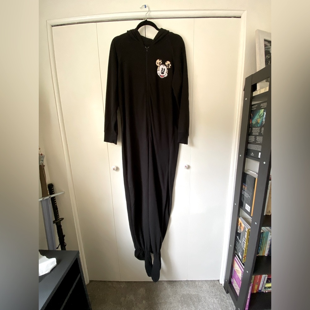 Black and Leopard Print Mickey Mouse Onesie